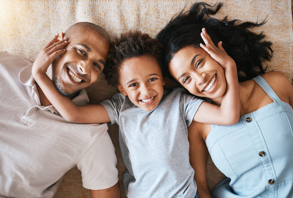 Portrait Family Top View Smile
